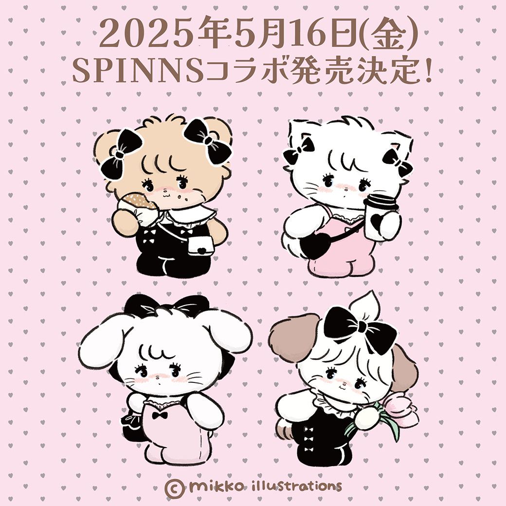 人気イラストレーター「mikko」とSPINNSの第2弾コラボアイテムが公開♡