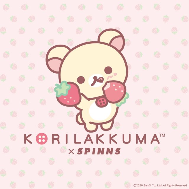 【いちごモチーフがきゅんと可愛い♡】コリラックマ×いちごがテーマのコラボレーションアイテムがSPINNSより新登場♪